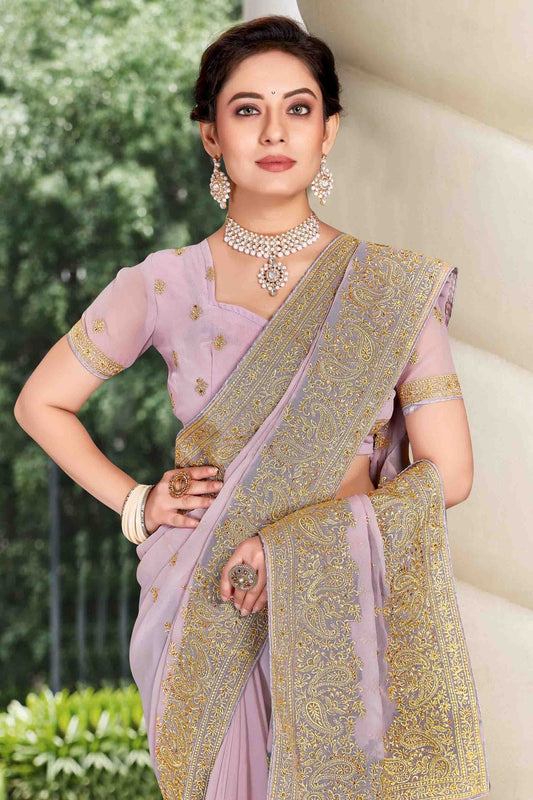 Lavender Georgette Designer Saree NCSD11210894