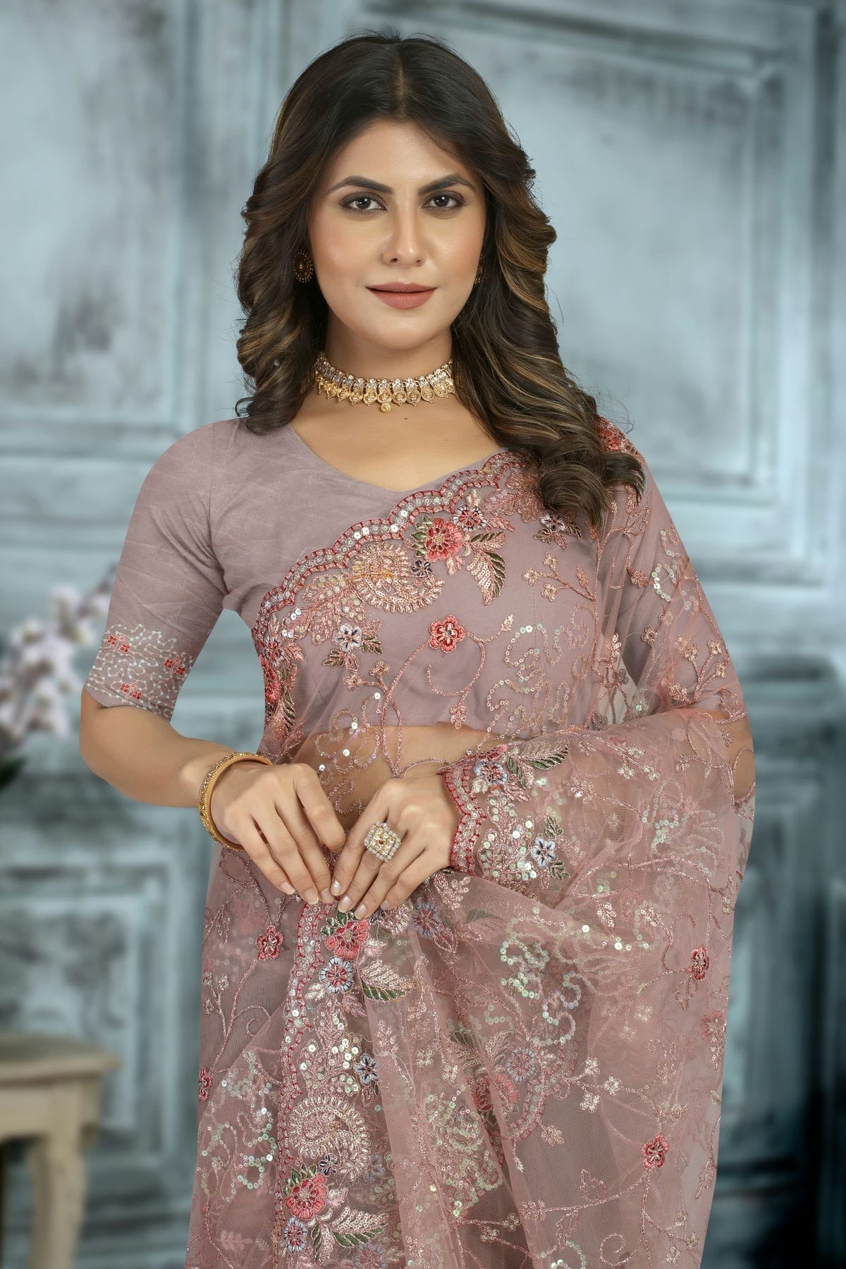 Lavender Net Designer Saree NCLC11210418-10