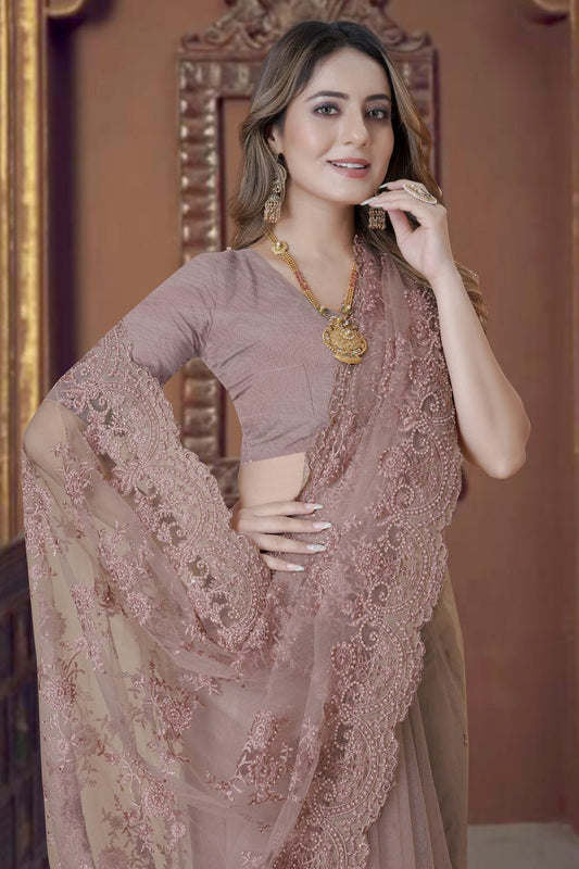 Lavender Net Saree NCSD10910312