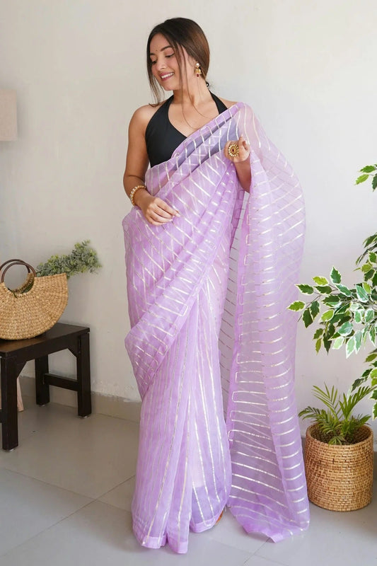 Lavender Organza Saree NCSD11112465