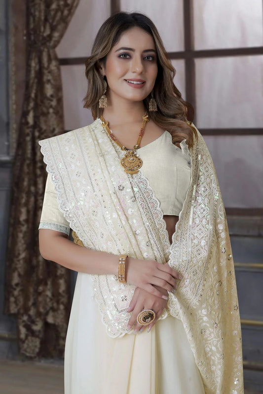 Lemon Yellow Georgette Saree NCSD10910335