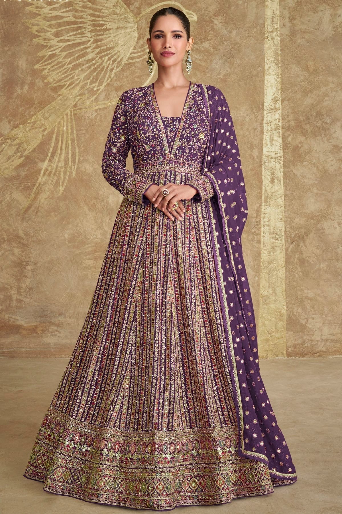 Light Blue Georgette Gown NCSM11410381