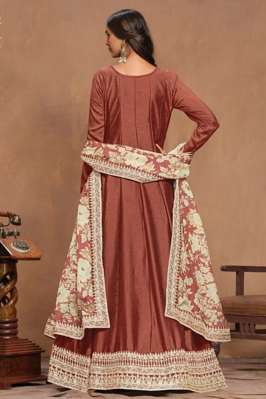 Light Brown Art Silk Anarkali Suit NCSM10510207