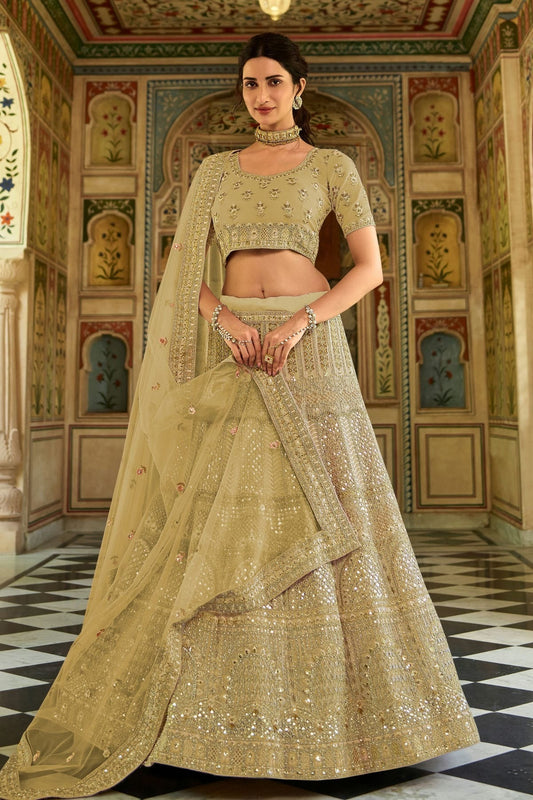 Light Green Embroidery Organza Lehenga Choli NCLD10810241