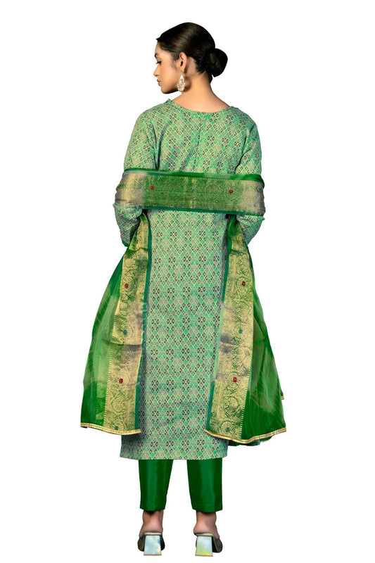 Light Green Unstitched Cotton Straight Suit NCUS11610338