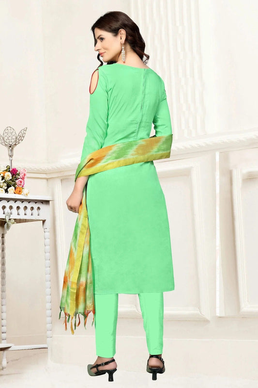 Light Green Unstitched Glass Cotton Straight Suit NCUS11610390