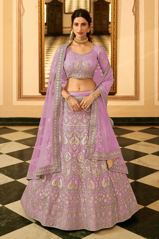 Light Purple Embroidery Organza Lehenga Choli NCLD10810247