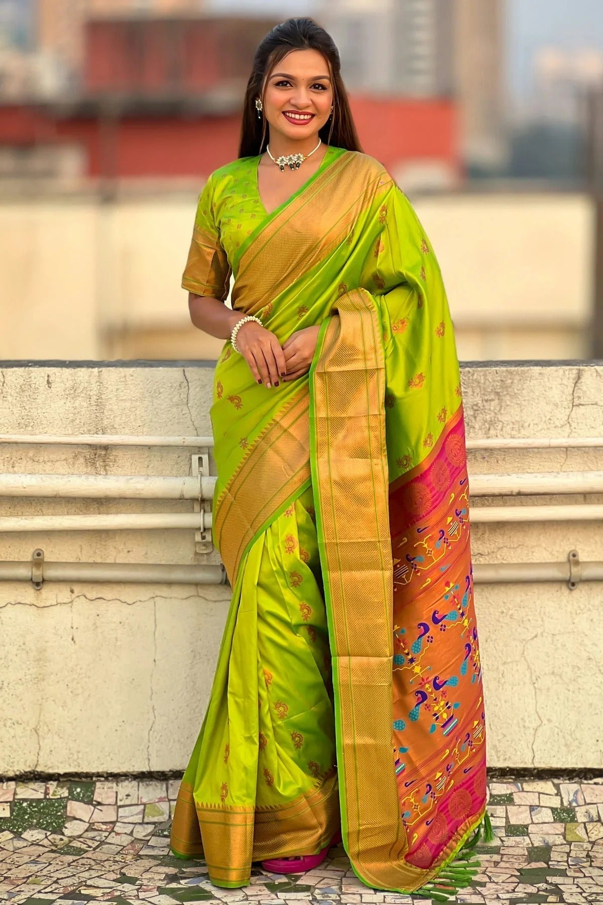 Lime Green Soft Silk Traditional Saree NCSD11111867