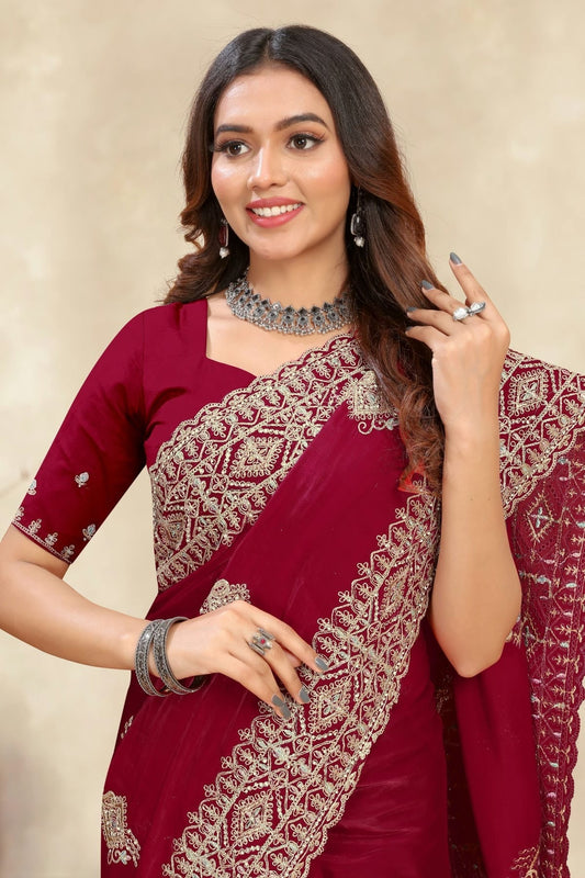 Magenta Crepe Silk Saree NCSD10910247
