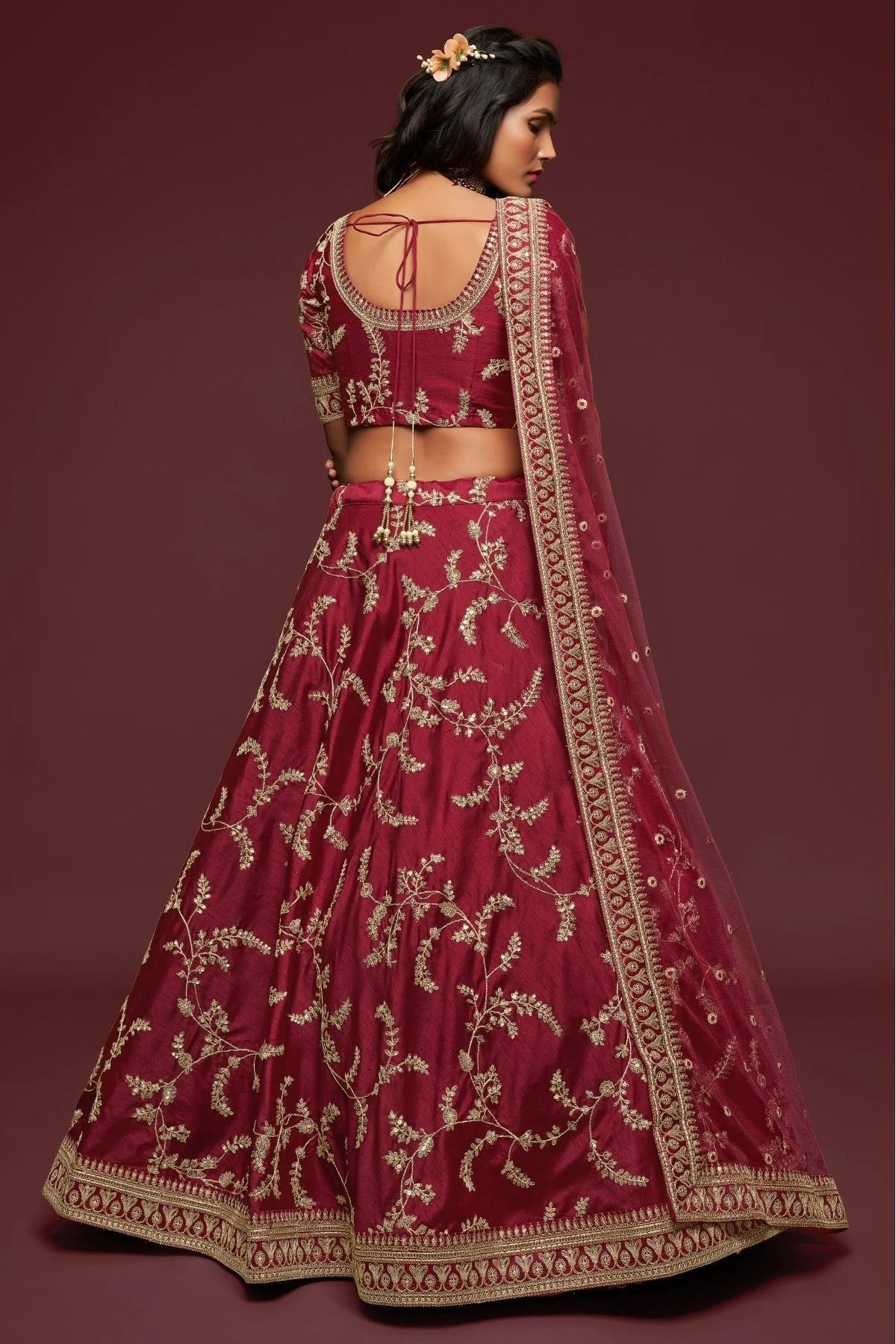 Maroon Art Silk Lehenga Choli NCLC10110339
