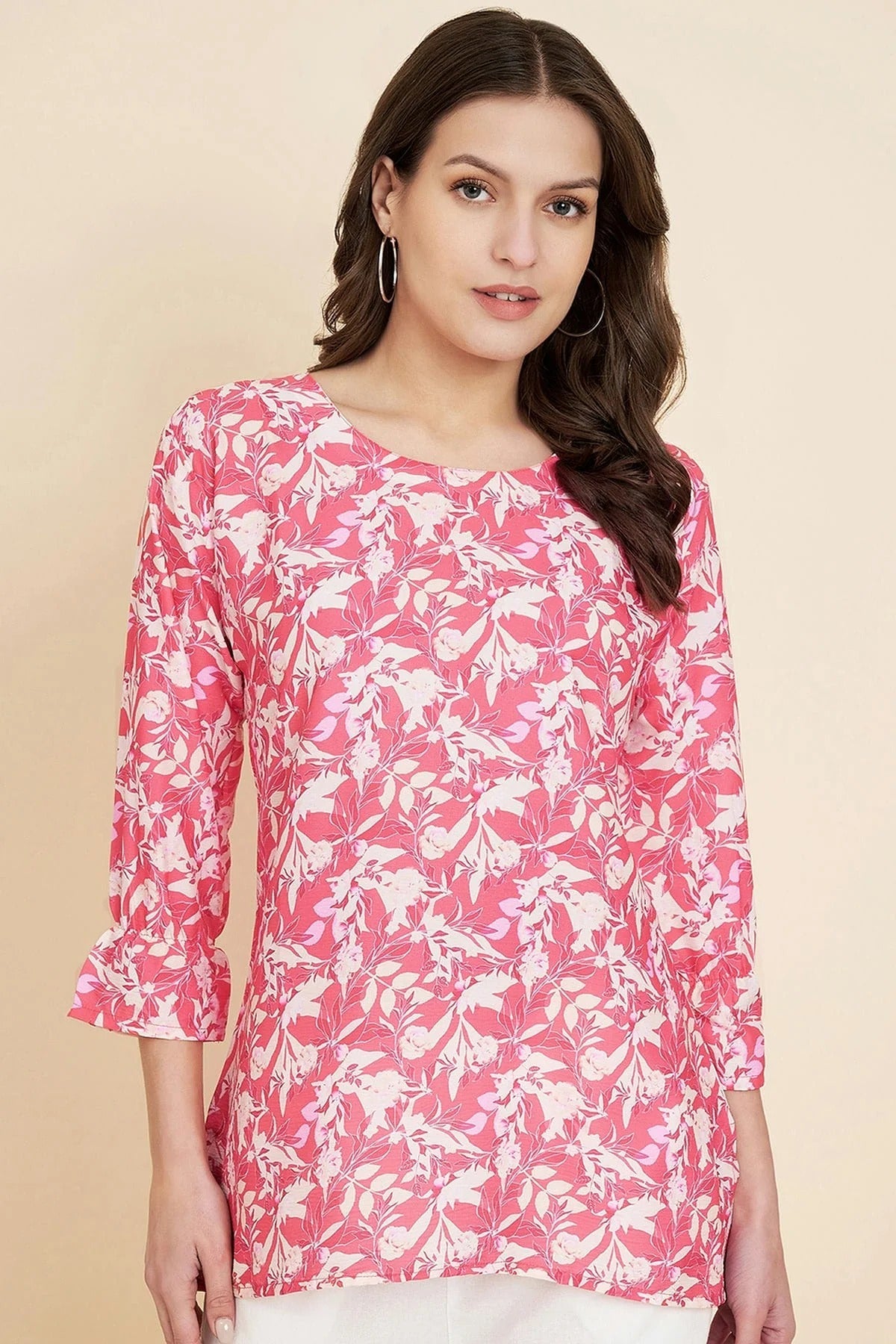 Maroon Crush Crepe Readymade Top NCTP11112268