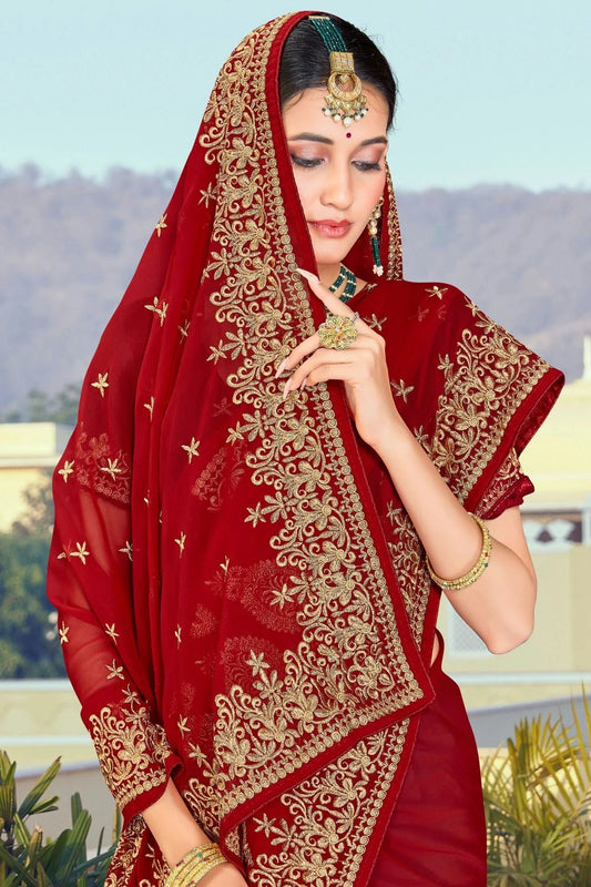 Maroon Georgette Designer Saree NCLC11210439