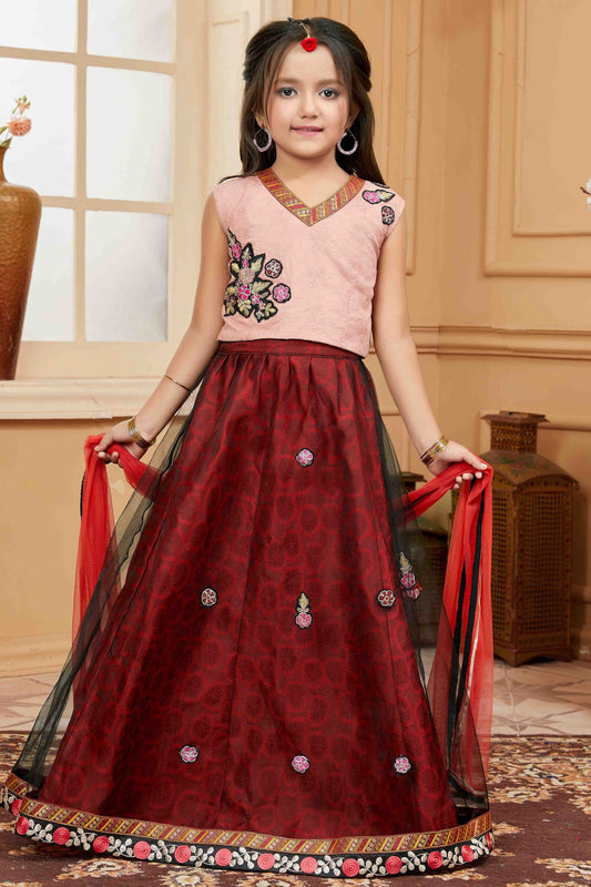Maroon Net Lehenga Choli NCGW10710836