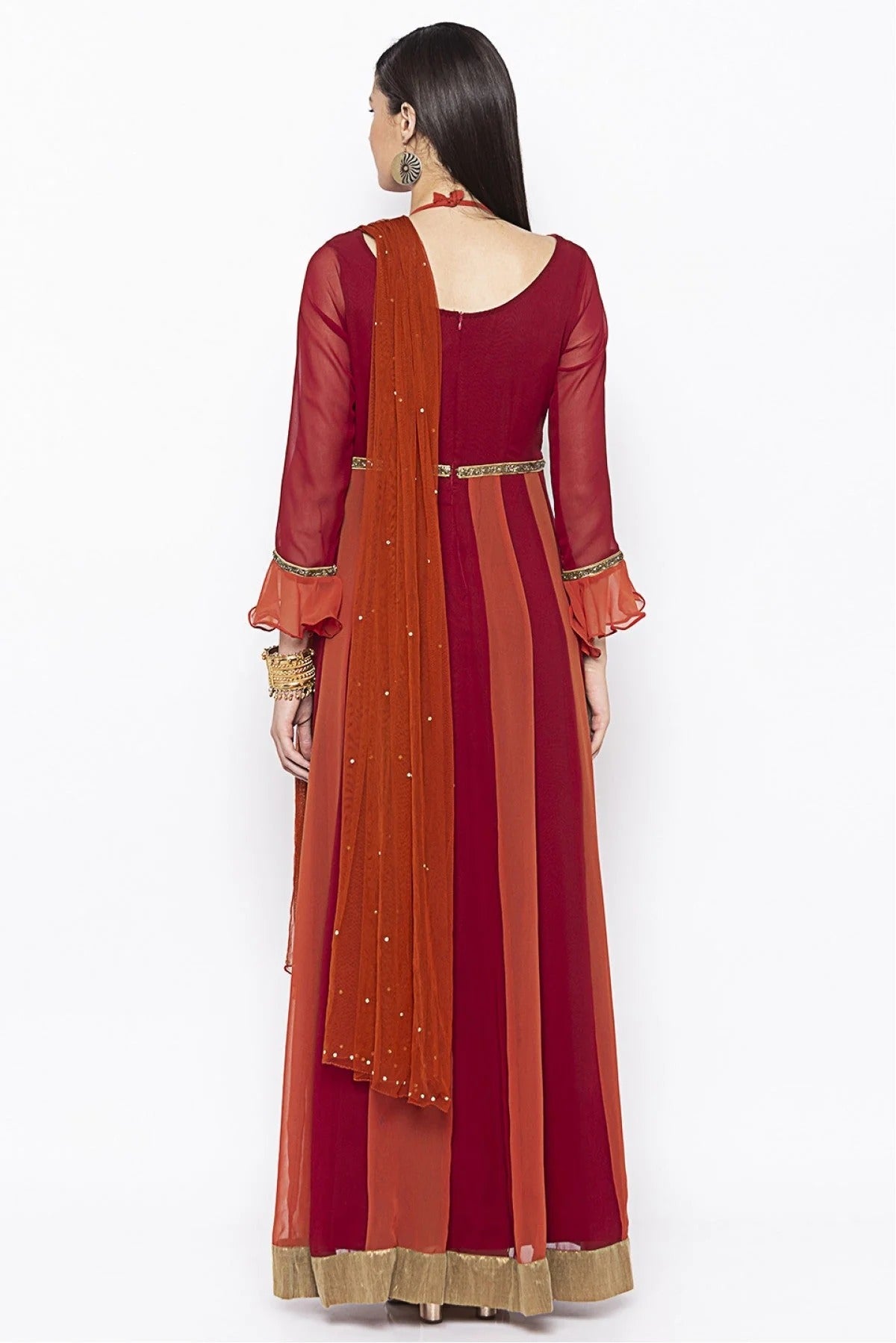 Maroon Plus Size Georgette Embroidery Anarkali Suit NCSS10710632