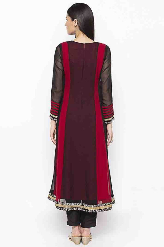 Maroon Plus Size Georgette Embroidery Anarkali Suit NCSS10710647