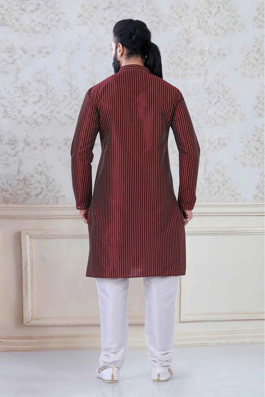 Maroon Silk Festival Wear Kurta Pajama NCKP11310133