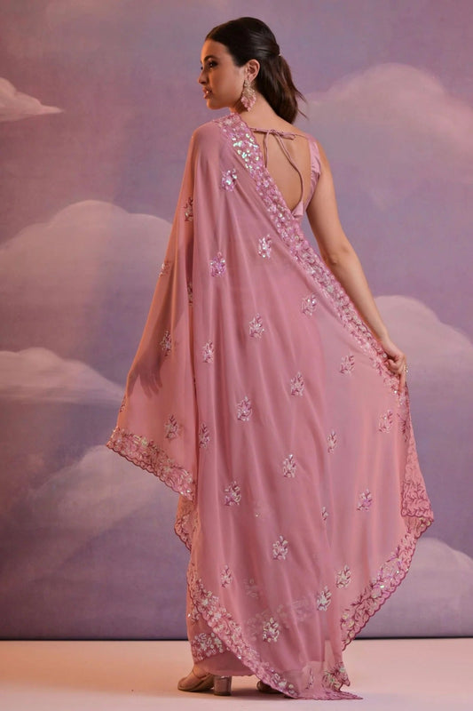 Mauve Georgette Saree NCSD11112431