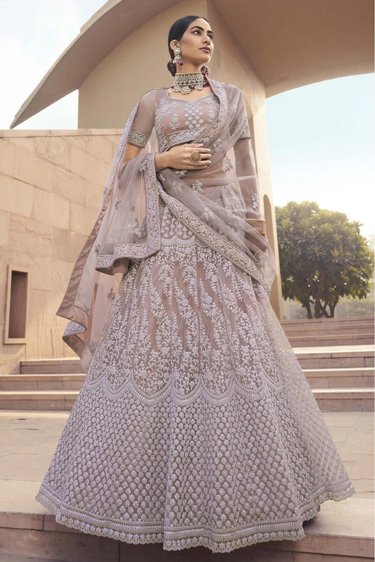 Mauve Soft Net Sequins Lehenga Choli NCLC10810563