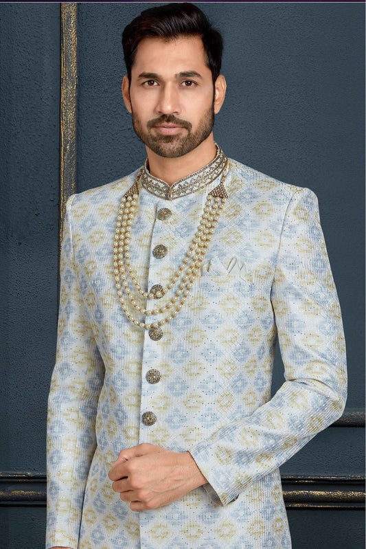 Multi Banarasi Jacquard Sherwani NCSH10410471