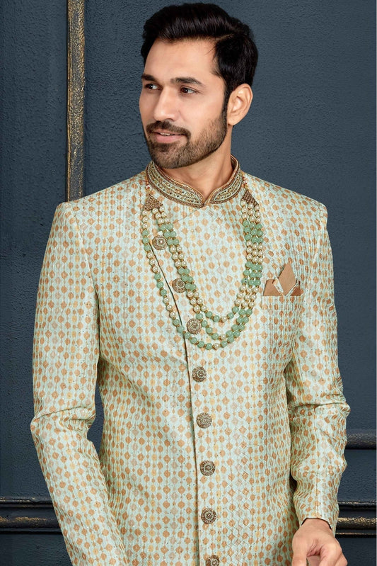 Multi Banarasi Jacquard Sherwani NCSH10410472