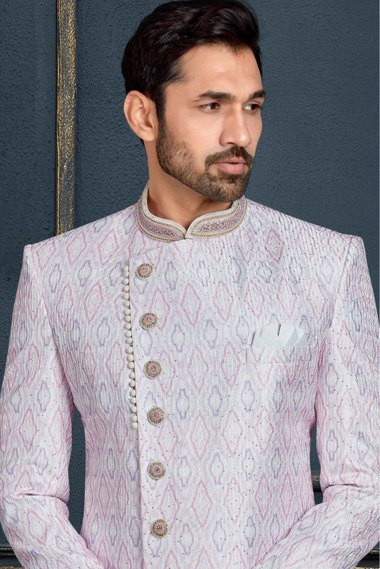 Multi Banarasi Jacquard Sherwani NCSH10410475