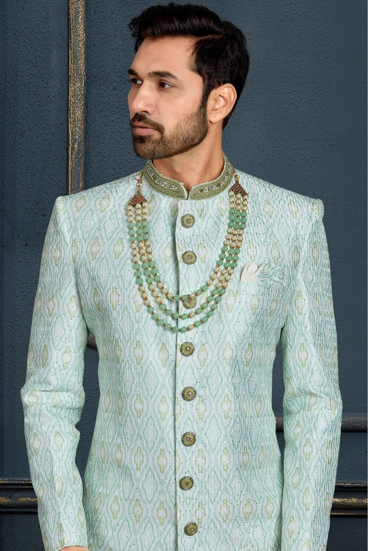 Multi Banarasi Jacquard Sherwani NCSH10410477