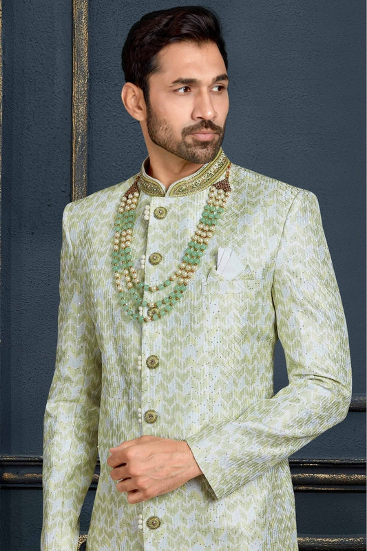 Multi Banarasi Jacquard Sherwani NCSH10410478