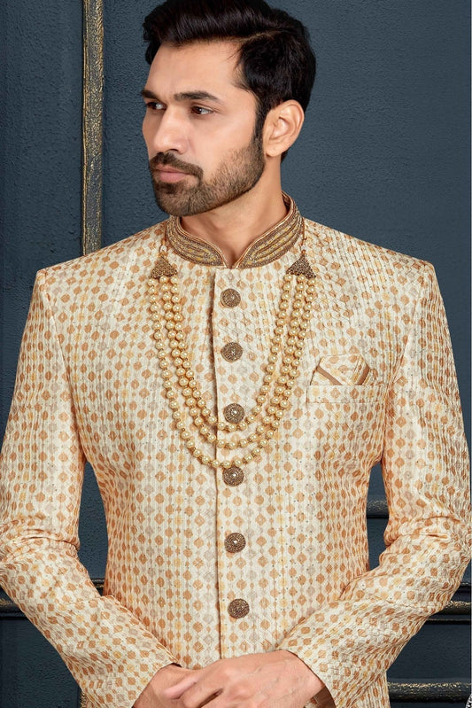 Multi Banarasi Jacquard Sherwani NCSH10410479