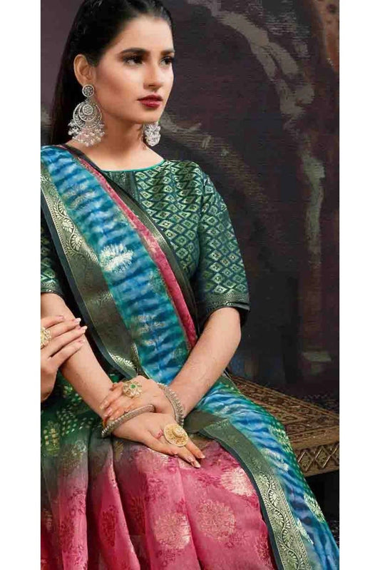 Multi Chanderi Jacquard Woven Saree NCSD11210792