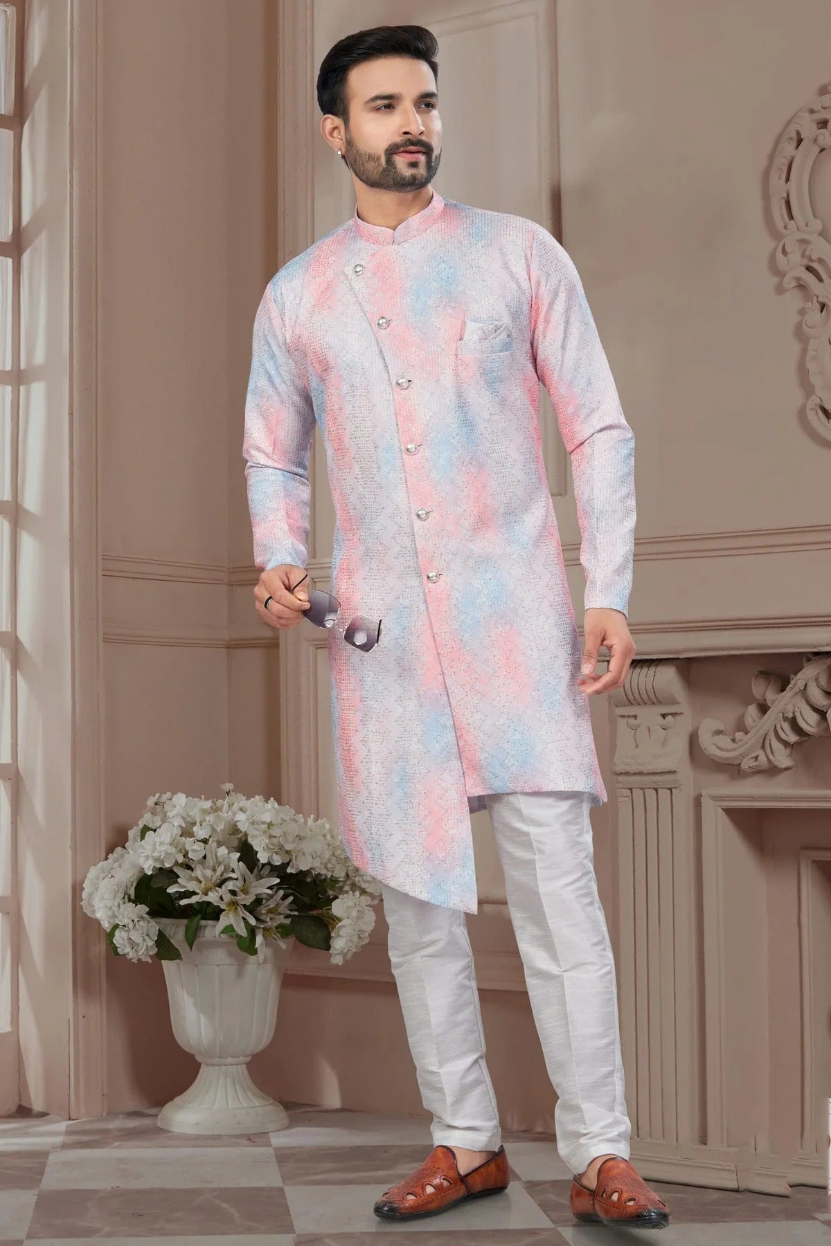 Multi Silk Dupion Sherwani NCSH10410212