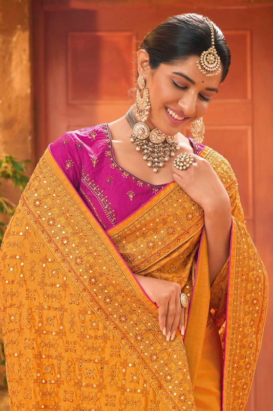 Mustard Banarasi Silk Saree NCSD11112483