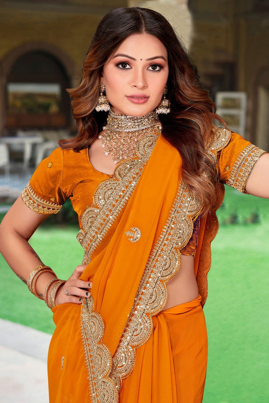 Mustard Georgette Designer Saree NCLC11210409