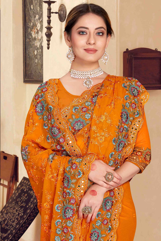 Mustard Georgette Designer Saree NCSD11210912