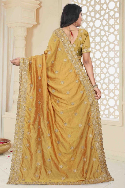 Mustard Mayo Silk Designer Saree NCSD11210639