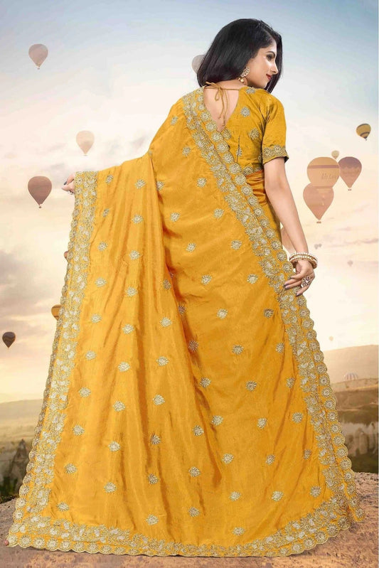 Mustard Mayo Silk Designer Saree NCSD11210658