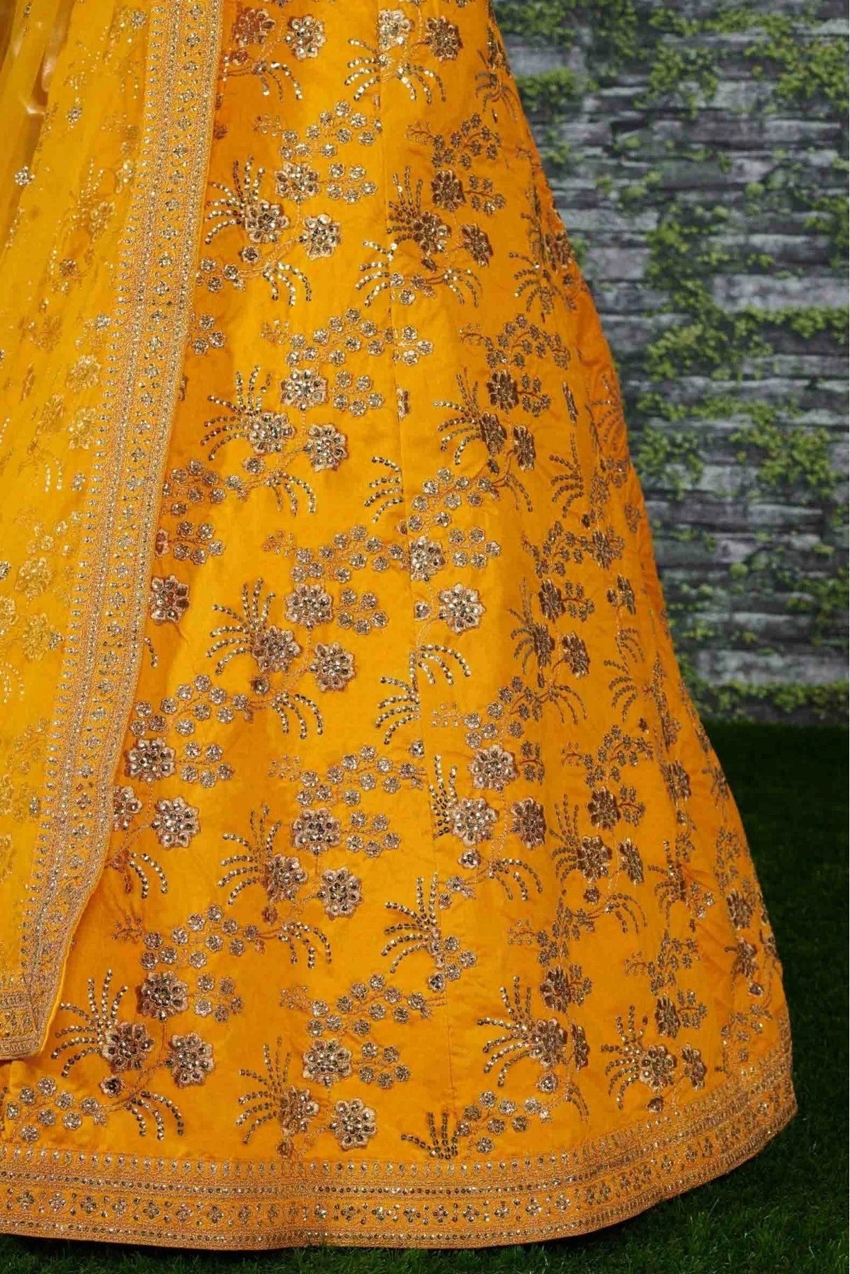 Mustard Thai Silk Lehenga Choli NCLC10110259