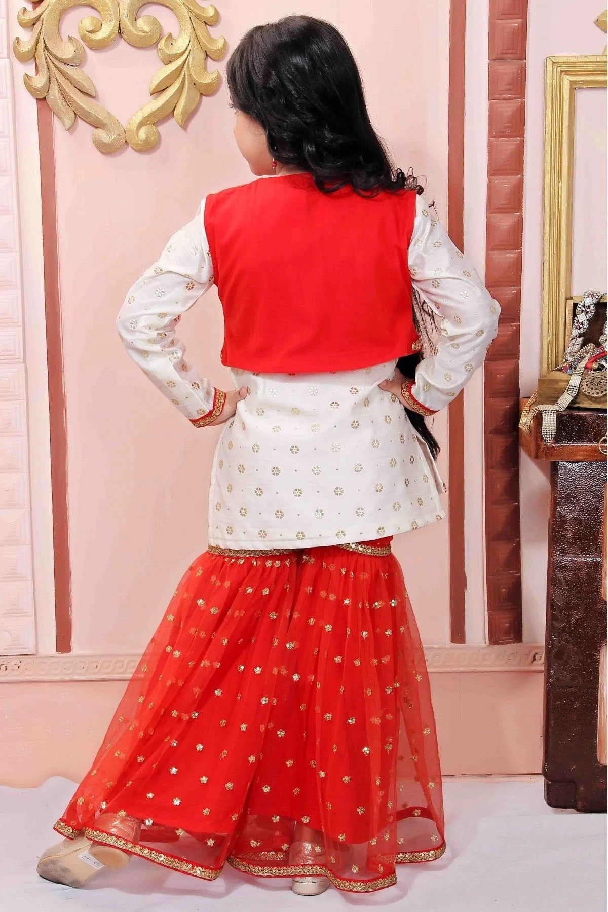 Off White Chanderi Silk Party Wear Sharara Suit NCGW10710804