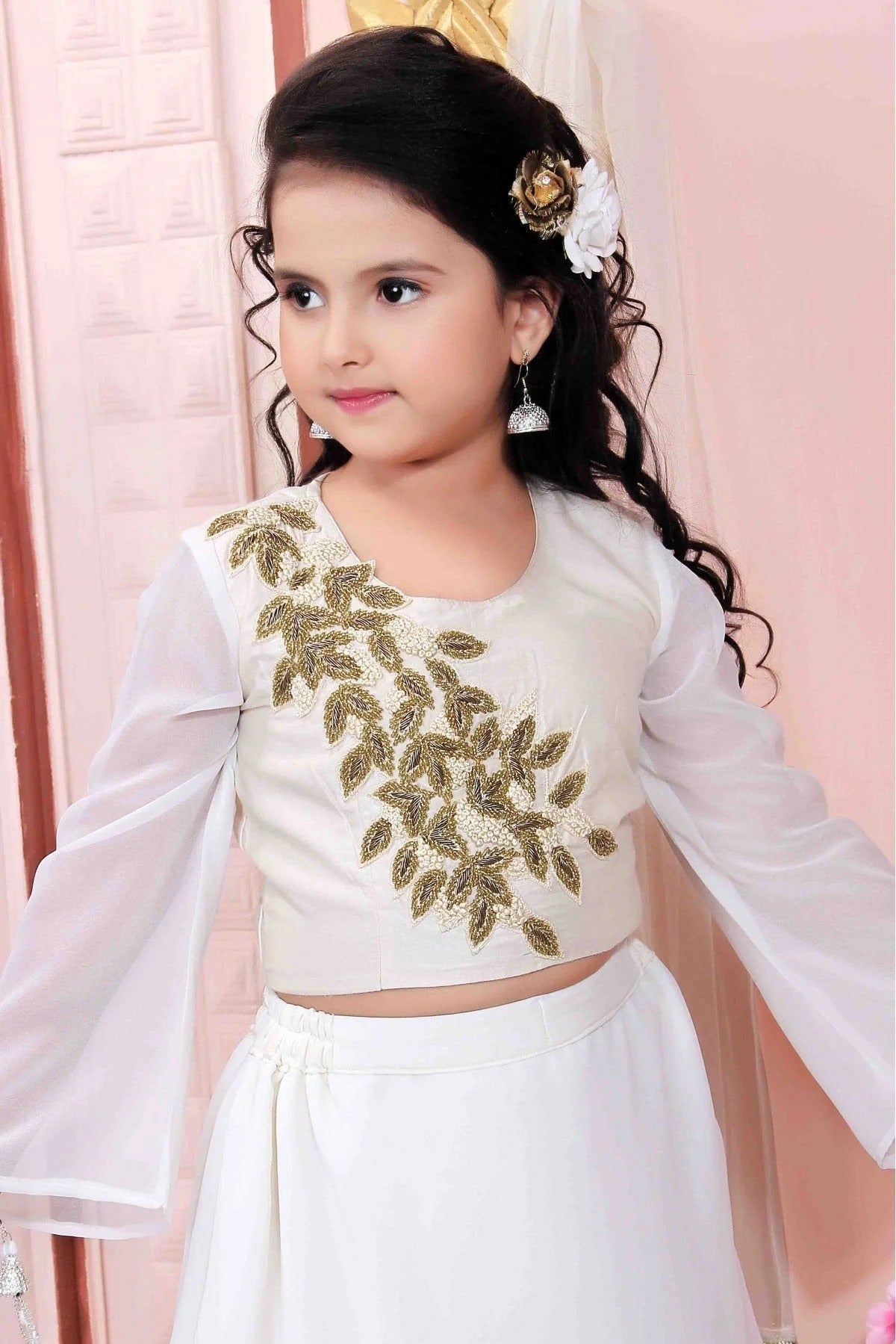 Off White Faux Georgette Party Wear Lehenga Choli NCGW10710763