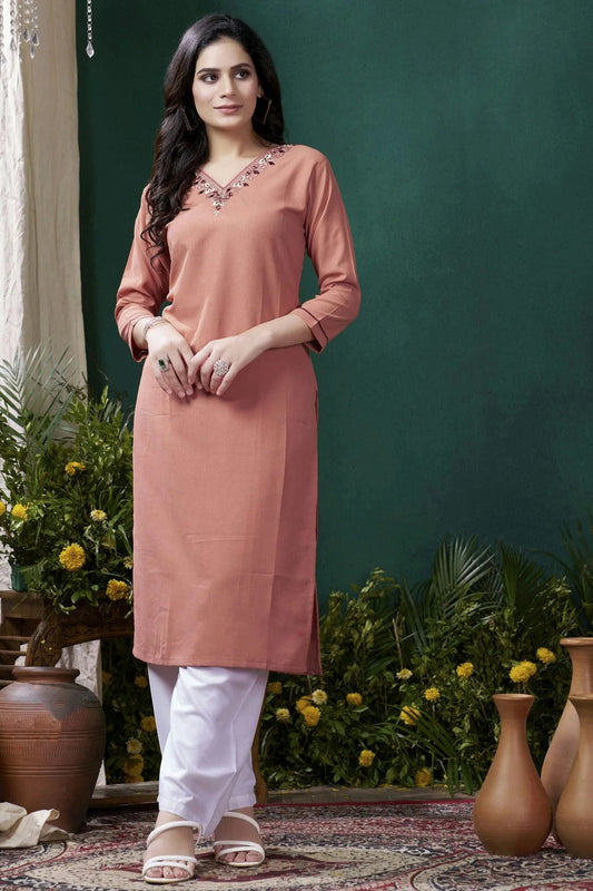 Orange Maaza Cotton Kurta And Pant Set  NCKR11112027