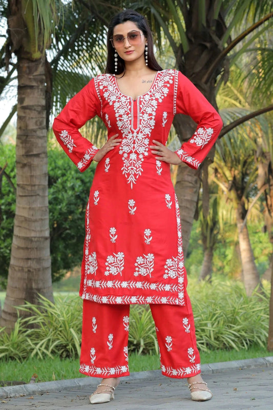 Orange Rayon Kurta And Pant Set  NCKR11112036