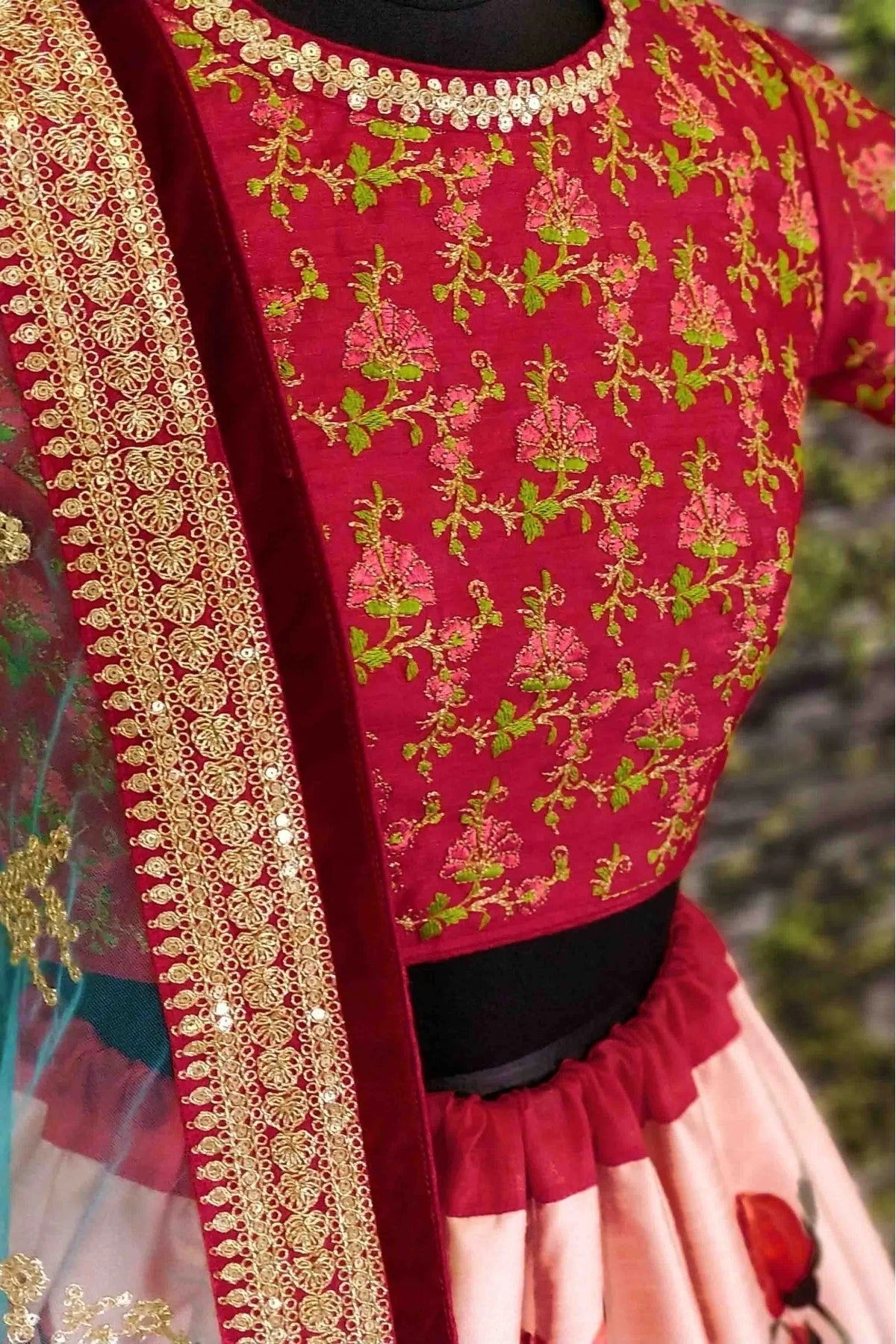 Peach Art Silk and Banglori Silk Lehenga Choli NCLC10110243