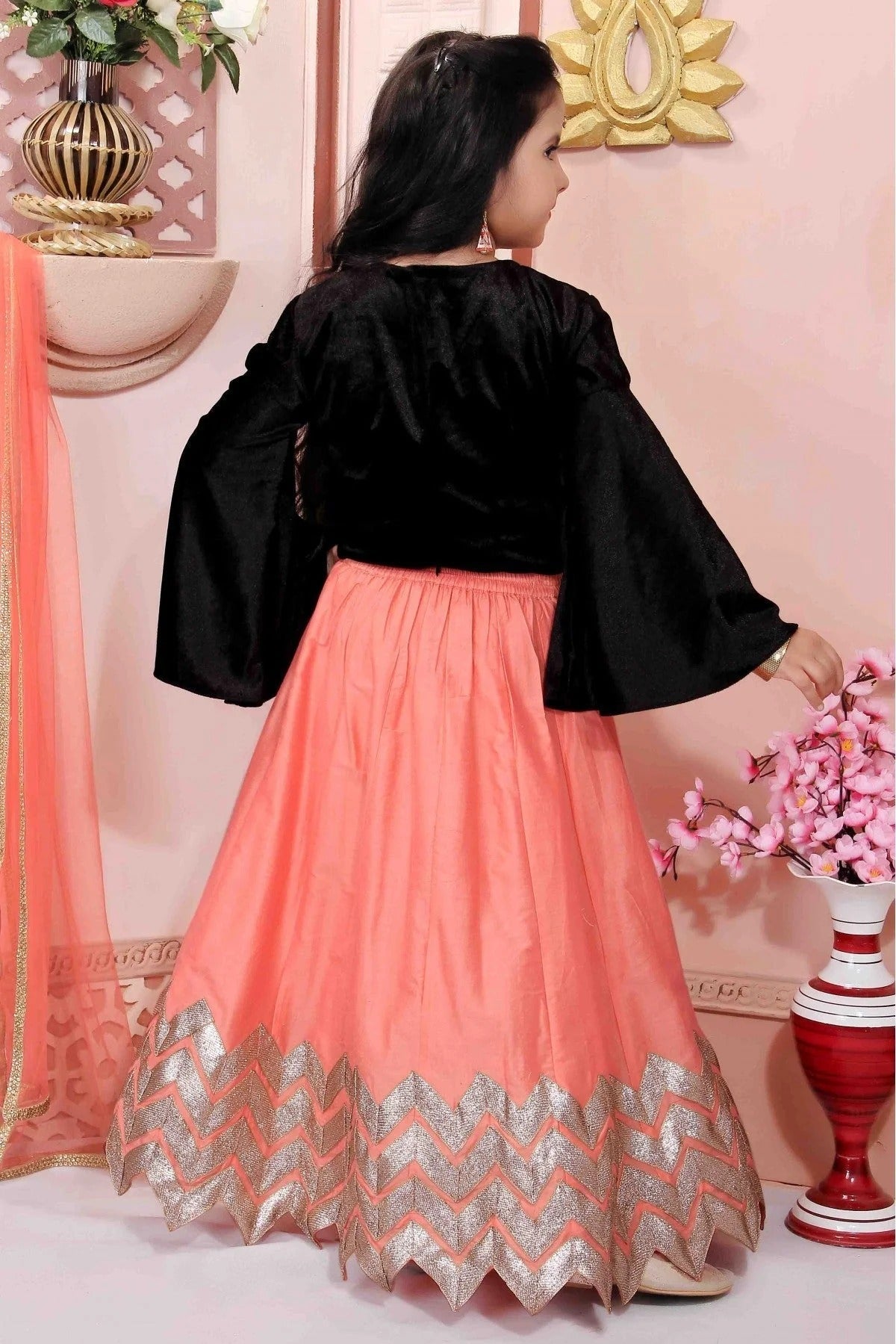 Peach Cotton Silk Party Wear Lehenga Choli NCGW10710802