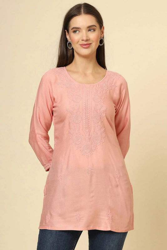 Peach Rayon Readymade Top  NCTP11112251