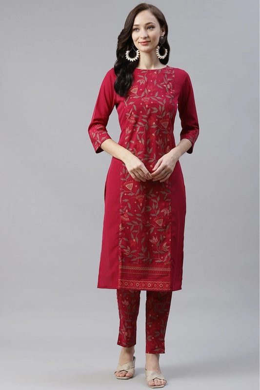 Pink Crepe Foil Print Kurti NCKR10610201