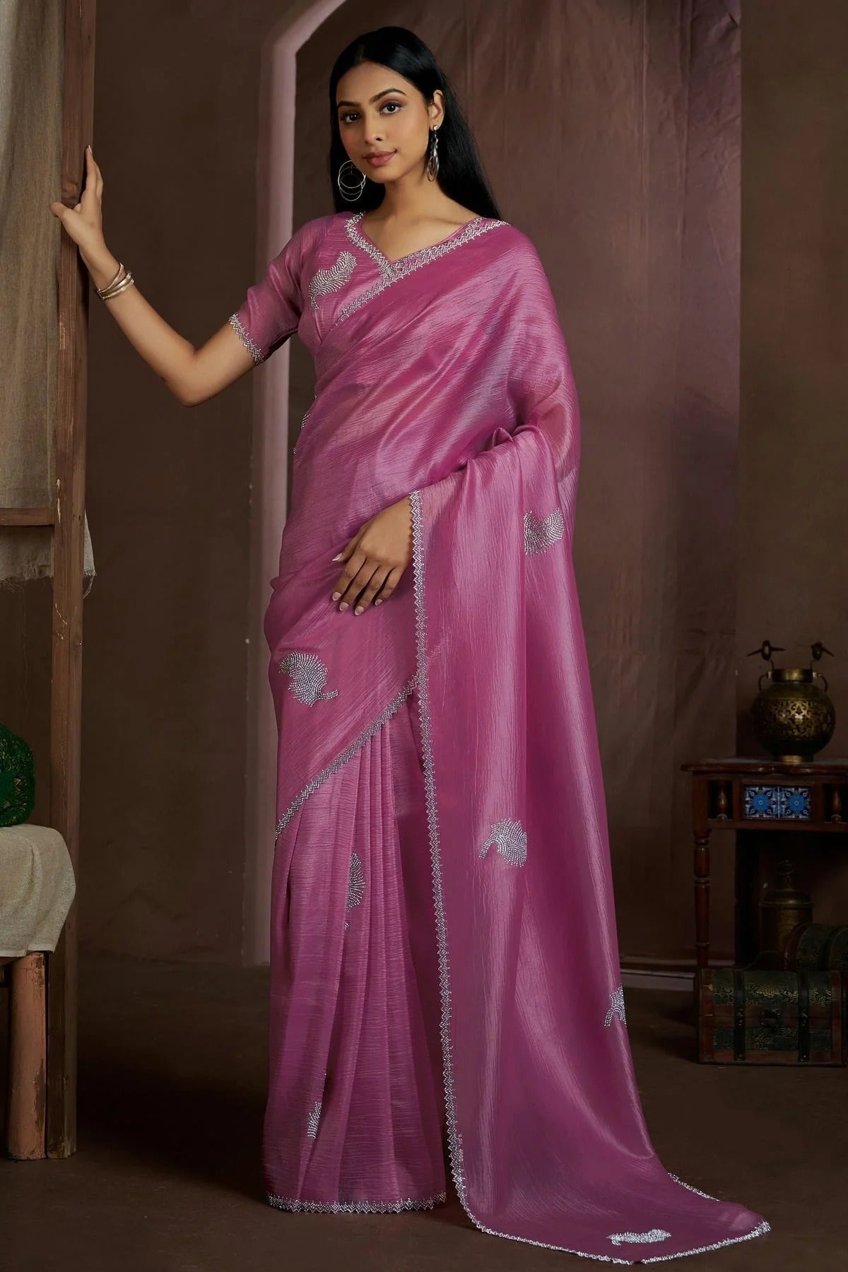 Pink Crush Silk Designer Saree NCSD11210209