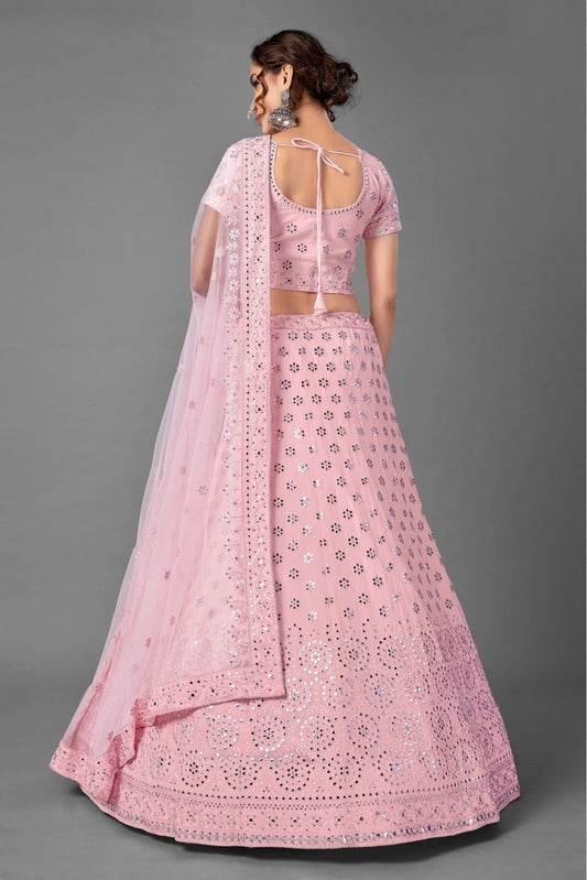 Pink Georgette Embroidery Lehenga Choli NCLC10810497