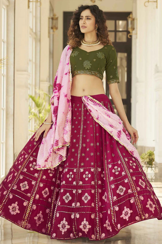 Pink Georgette Embroidery Lehenga Choli NCLC11510165