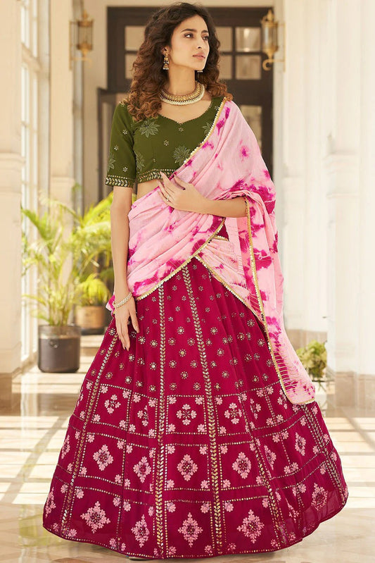 Pink Georgette Embroidery Lehenga Choli NCLC11510165