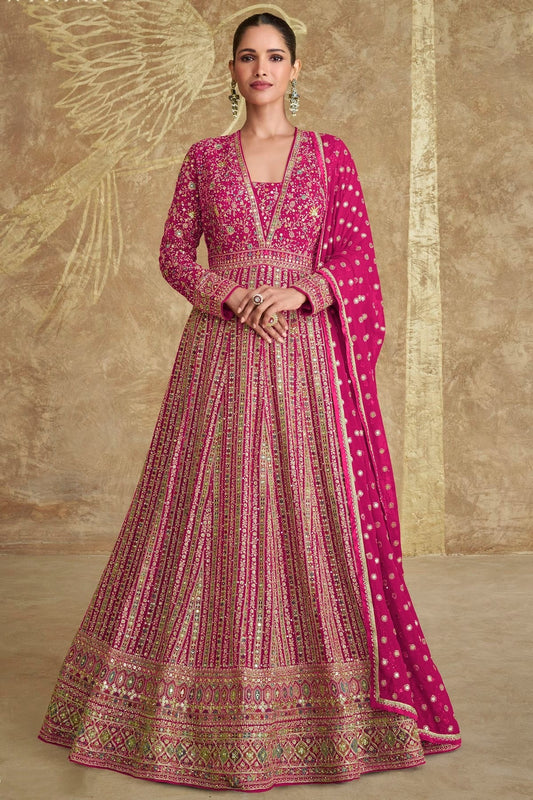 Pink Georgette Gown NCSM11410383