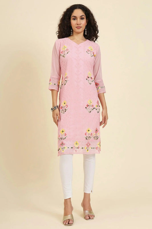 Pink Georgette Kurti NCKR11112061
